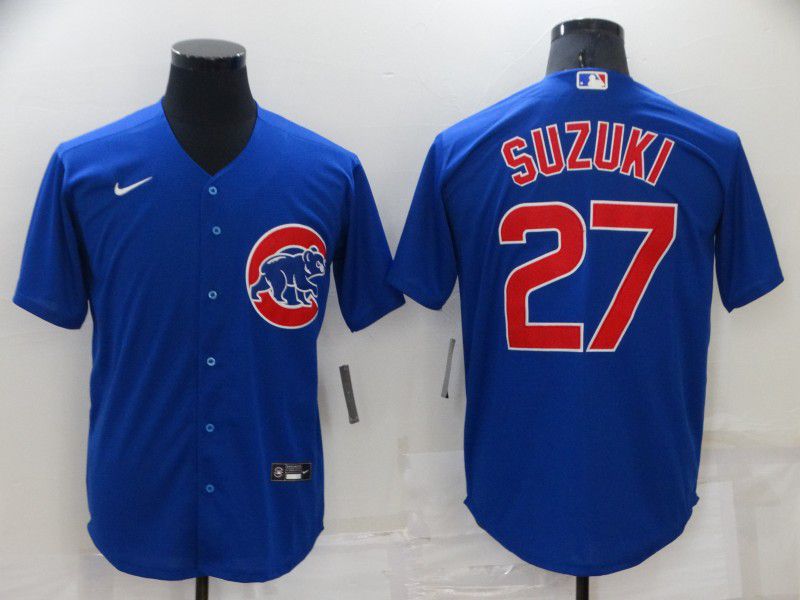 Men Chicago Cubs #27 Suzuki Blue Game Nike 2022 MLB Jersey->pittsburgh steelers->NFL Jersey